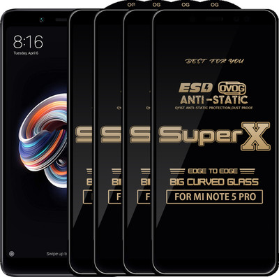 Qyist Edge To Edge Tempered Glass for Mi Redmi Note 5 Pro(Pack of 4)