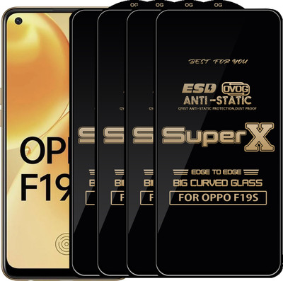 Qyist Edge To Edge Tempered Glass for OPPO F19S(Pack of 4)