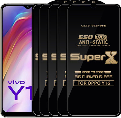 Qyist Edge To Edge Tempered Glass for OPPO Y16(Pack of 5)