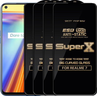 Qyist Edge To Edge Tempered Glass for REALME 7(Pack of 4)
