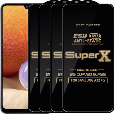 Qyist Edge To Edge Tempered Glass for SAMSUNG A32 4G(Pack of 4)