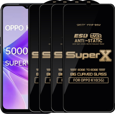 Qyist Edge To Edge Tempered Glass for OPPO K10(5G)(Pack of 4)