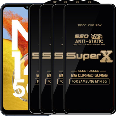 Qyist Edge To Edge Tempered Glass for SAMSUNG M14 5G(Pack of 4)