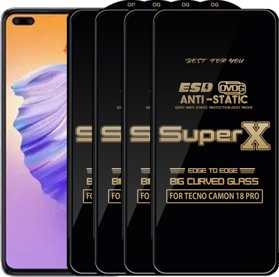 Qyist Edge To Edge Tempered Glass for TECNO CAMON 18 PRO(Pack of 4)