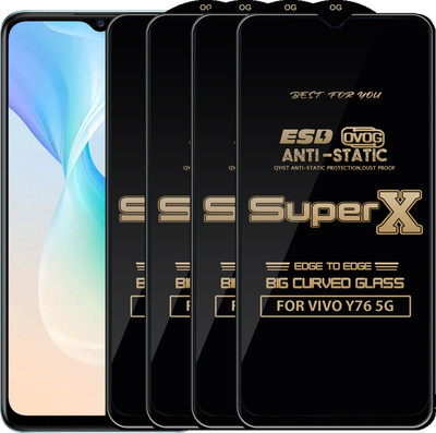 Qyist Edge To Edge Tempered Glass for VIVO Y76 5G(Pack of 4)