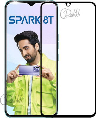 CRodible Edge To Edge Tempered Glass for Tecno Spark 8T(Pack of 1)