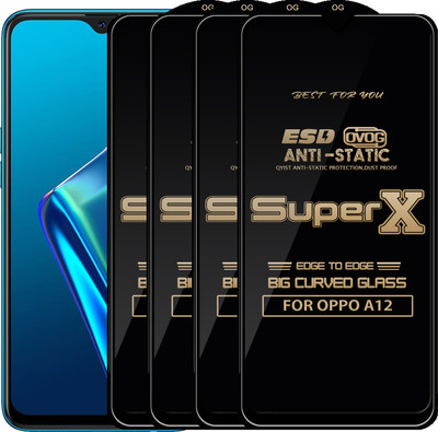 Qyist Edge To Edge Tempered Glass for OPPO A12(Pack of 4)