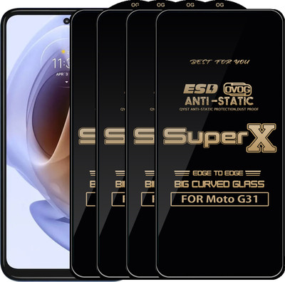 Qyist Edge To Edge Tempered Glass for Moto G31(Pack of 4)