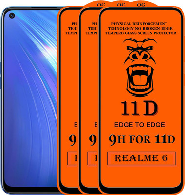 Xester Edge To Edge Tempered Glass for Realme 6(Pack of 3)