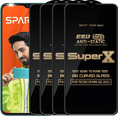 Qyist Edge To Edge Tempered Glass for TECNO SPARK GO 2022(Pack of 4)