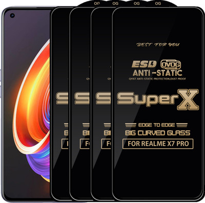 Qyist Edge To Edge Tempered Glass for REALME X7 PRO(Pack of 4)