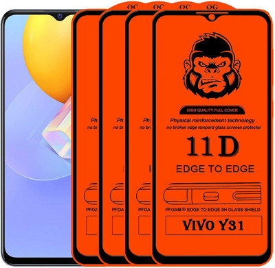 Xester Edge To Edge Tempered Glass for VIVO Y31(Pack of 4)