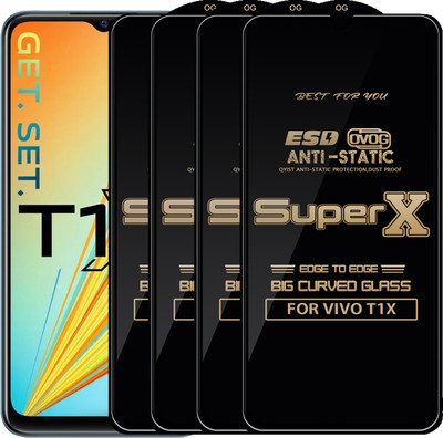 Qyist Edge To Edge Tempered Glass for VIVO T1X(Pack of 4)