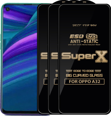 Qyist Edge To Edge Tempered Glass for OPPO A32(Pack of 3)