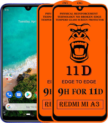 Xester Edge To Edge Tempered Glass for Mi A3(Pack of 2)