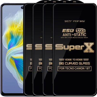Qyist Edge To Edge Tempered Glass for TECNO CAMON 18T(Pack of 4)