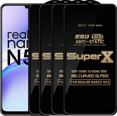 Qyist Edge To Edge Tempered Glass for REALME NARZO N53(Pack of 4)