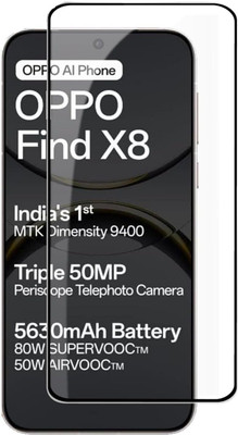 EverRelevant Edge To Edge Tempered Glass for Screen Protector OPPO Find X8 5G 9H Anti-Scratch, Anti-Fingerprint HD Clarity Tempered Glass Easy Installation(Pack of 1)