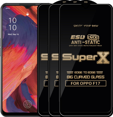 Qyist Edge To Edge Tempered Glass for OPPO F17(Pack of 3)