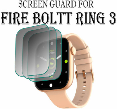hirdesh Edge To Edge Tempered Glass for Fire-Boltt Ring 3 1.8 INCH(Pack of 3)