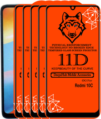 CRodible Edge To Edge Tempered Glass for Redmi 10C(Pack of 5)