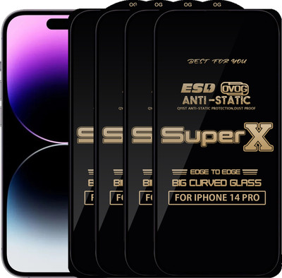 Qyist Edge To Edge Tempered Glass for IPHONE 14 PRO(Pack of 4)