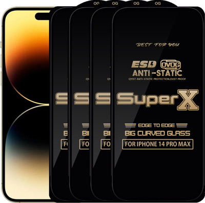 Qyist Edge To Edge Tempered Glass for IPHONE 14 PRO MAX(Pack of 4)