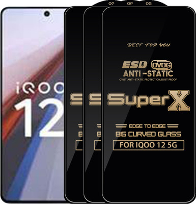 Qyist Edge To Edge Tempered Glass for IQOO 12 5G(Pack of 3)