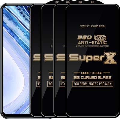 Qyist Edge To Edge Tempered Glass for REDMI NOTE 9 PRO MAX(Pack of 4)