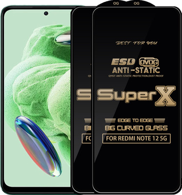 Qyist Edge To Edge Tempered Glass for REDMI NOTE 12 5G(Pack of 2)