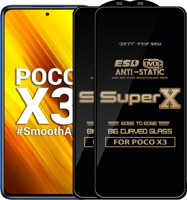 Qyist Edge To Edge Tempered Glass for POCO X3(Pack of 2)