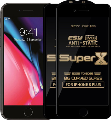 Qyist Edge To Edge Tempered Glass for Apple iPhone 8 Plus(Pack of 2)