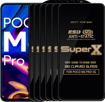 Qyist Edge To Edge Tempered Glass for POCO M6 PRO 5G(Pack of 6)