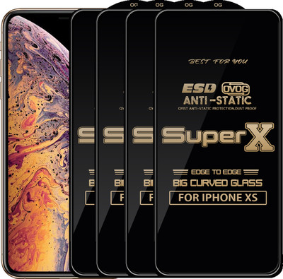 Qyist Edge To Edge Tempered Glass for Apple iPhone XS(Pack of 4)