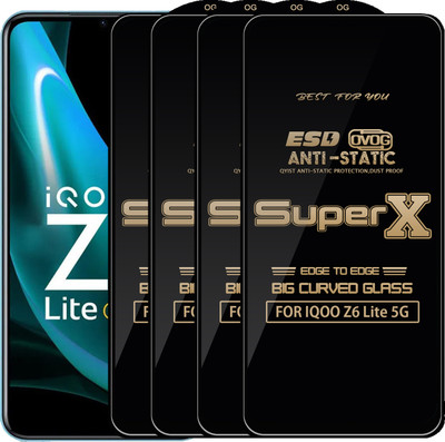 Qyist Edge To Edge Tempered Glass for IQOO Z6 Lite 5G(Pack of 4)