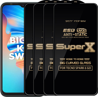 Qyist Edge To Edge Tempered Glass for TECNO SPARK 6 GO(Pack of 4)