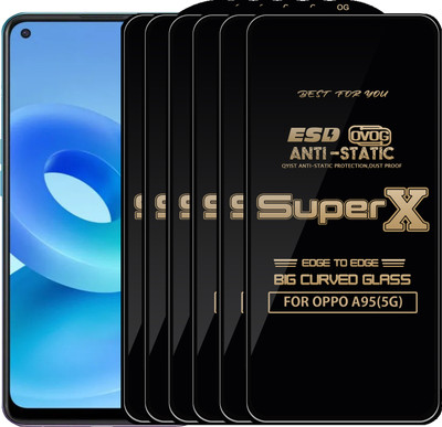 Qyist Edge To Edge Tempered Glass for OPPO A95(5G)(Pack of 6)