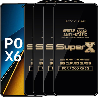 Qyist Edge To Edge Tempered Glass for POCO X6 5G(Pack of 4)