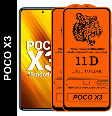 Xester Edge To Edge Tempered Glass for POCO X3(Pack of 2)