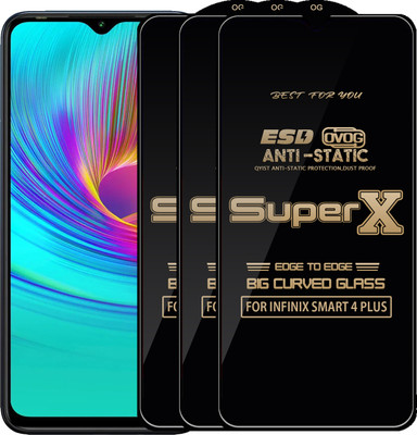 Qyist Edge To Edge Tempered Glass for INFINIX SMART 4 PLUS(Pack of 3)