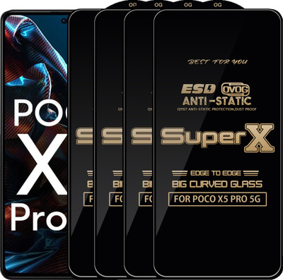 Qyist Edge To Edge Tempered Glass for POCO X5 PRO 5G(Pack of 4)