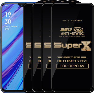Qyist Edge To Edge Tempered Glass for OPPO A9(Pack of 4)