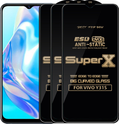 Qyist Edge To Edge Tempered Glass for VIVO Y31S(Pack of 3)