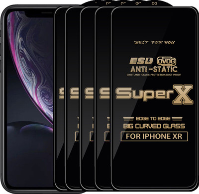 Qyist Edge To Edge Tempered Glass for Apple iPhone XR(Pack of 5)
