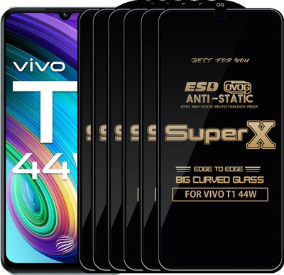 Qyist Edge To Edge Tempered Glass for VIVO T1 44W(Pack of 6)