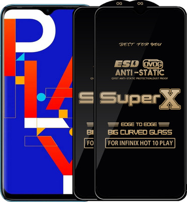 Qyist Edge To Edge Tempered Glass for INFINIX HOT 10 PLAY(Pack of 2)