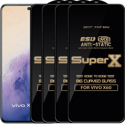 Qyist Edge To Edge Tempered Glass for VIVO X60(Pack of 4)