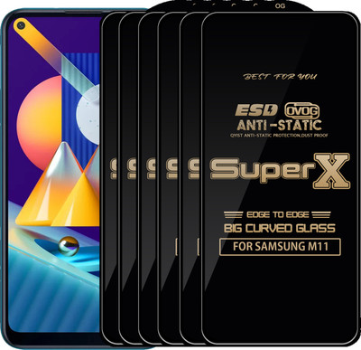 Qyist Edge To Edge Tempered Glass for SAMSUNG M11(Pack of 6)