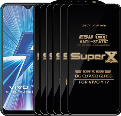 Qyist Edge To Edge Tempered Glass for VIVO Y17(Pack of 6)