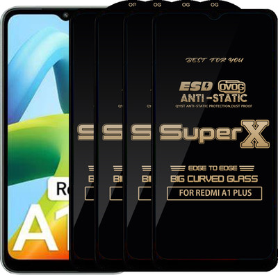 Qyist Edge To Edge Tempered Glass for REDMI A1 PIUS(Pack of 4)